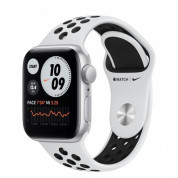 Apple Watch Nike SE GPS, 40mm Silver Aluminium Case with Pure Platinum/Black Nike Sport Band - умен часовник от Apple 