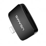 USAMS Adapter 2-in-1 microUSB & microSD to Lightning - адаптер за microSD памет и microUSB вход за iPhone, iPad, iPod с Lightning 2