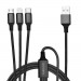 4smarts 3in1 Cable ForkCord - качествен многофункционален кабел за microUSB, Lightning и USB-C стандарти (100см) (черен) 1