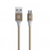Griffin Premium microUSB to USB Cable - здрав USB кабел за устройства с microUSB порт (300 см) (златист)