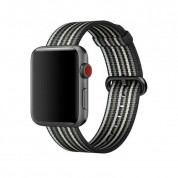 Apple Watch Woven Nylon Band Black Stripe - оригинална текстилна каишка за Apple Watch 42мм, 44мм (черен-бял)