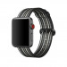 Apple Watch Woven Nylon Band Black Stripe - оригинална текстилна каишка за Apple Watch 42мм, 44мм (черен-бял) 1