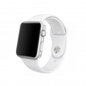 Apple Sport Band White Stainless Steel Pin - оригинална силиконова каишка за Apple Watch 42мм, 44мм (бял) (retail)