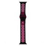 Tactical 144 Double Silicone Sport Band for Apple Watch 38, 40, 41mm (black-pink)