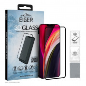 Eiger 3D Glass Full Screen Tempered Glass Screen Protector - калено стъклено защитно покритие за дисплея на iPhone 12 mini (черен-прозрачен)