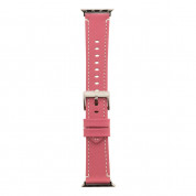 Tactical 039 Eco Leather Band - кожена каишка за Apple Watch 42мм, 44мм, 45мм (розов)