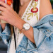 Fossil Hybrid Smartwatch Accomplice Sand FTW1200- луксозен хибриден умен часовник с кожена каишка (сребрист) 4