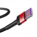 Baseus Cafule Quick Charge USB-C Cable (CATKLF-P91) - кабел с въжена оплетка и бързо зареждане за устройства с USB-C порт (100 см) (червен) 2