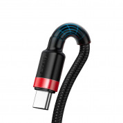 Baseus Cafule Quick Charge USB-C Cable (CATKLF-P91) - кабел с въжена оплетка и бързо зареждане за устройства с USB-C порт (100 см) (червен) 3