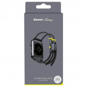 Baseus Lets Go Bracelet Clasp Band (LBAPWA4-BGY) - текстилна каишка за Apple Watch 42мм, 44мм, 45мм (черен) 4