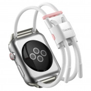 Baseus Lets Go Bracelet Clasp Band (LBAPWA4-B24) - текстилна каишка за Apple Watch 42мм, 44мм, 45мм, Ultra 49мм (бял)