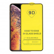 Premium Full Glue 9D Edge to Edge Tempered Glass - стъклено защитно покритие за целия дисплей на iPhone 11, iPhone XR (черен)