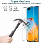 Premium Full Cover Curved Tempered Glass - обхващащо и ръбовете стъклено защитно покритие за дисплея на Huawei P40 Pro (черен) 2