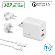 4smarts Travel Charger Set VoltPlug QC/PD 18W With USB-C Data Cable (white)