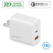 4smarts Travel Charger Set VoltPlug QC/PD 18W With USB-C Data Cable (white) 4