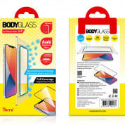 Torrii BodyGlass 3D Full Cover Anti-Bacterial Glass - калено стъклено защитно покритие с антибактериално покритие за целия дисплей на iPhone 12 mini (прозрачен-черен) 4