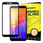 Wozinsky Full Glue Tempered Glass - обхващащо и ръбовете стъклено защитно покритие за дисплея на Huawei Y5p (2020) (черен)