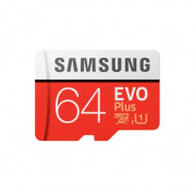 Samsung MicroSD 64GB EVO Plus UHS-I (U1) Memory Card 4K UHD Videos - MicroSD памет със SD адаптер за Samsung устройства (клас 10) (подходяща за GoPro)