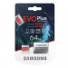 Samsung MicroSD 64GB EVO Plus UHS-I (U1) Memory Card 4K UHD Videos - MicroSD памет със SD адаптер за Samsung устройства (клас 10) (подходяща за GoPro) 4