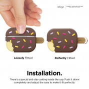 Elago Airpods Pro Ice Cream Design Silicone Case - силиконов калъф с карабинер за Apple Airpods Pro (кафяв)  3