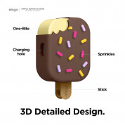 Elago Airpods Pro Ice Cream Design Silicone Case - силиконов калъф с карабинер за Apple Airpods Pro (кафяв)  1