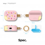 Elago Airpods Pro Ice Cream Design Silicone Case - силиконов калъф с карабинер за Apple Airpods Pro (светлорозов)  4