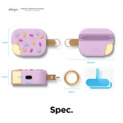 Elago Airpods Pro Ice Cream Design Silicone Case - силиконов калъф с карабинер за Apple Airpods Pro (лилав)  4