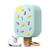 Elago Airpods Pro Ice Cream Design Silicone Case - силиконов калъф с карабинер за Apple Airpods Pro (зелен) 