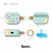 Elago Airpods Pro Ice Cream Design Silicone Case - силиконов калъф с карабинер за Apple Airpods Pro (зелен)  4