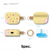Elago Airpods Pro Ice Cream Design Silicone Case - силиконов калъф с карабинер за Apple Airpods Pro (жълт)  4