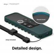 Elago R3 Protective Case - удароустойчив силиконов калъф за Apple TV Siri Remote (тъмнозелен) 2