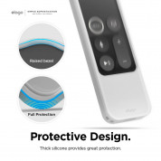 Elago R4 Retro Case - удароустойчив силиконов калъф за Apple TV Siri Remote (бял-фосфор) 3