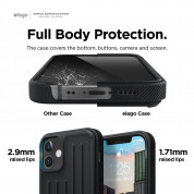 Elago Armor Case - удароустойчив силиконов (TPU) калъф за iPhone 12 mini (черен) 2