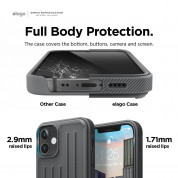 Elago Armor Case - удароустойчив силиконов (TPU) калъф за iPhone 12 mini (сив) 1