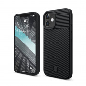 Elago Cushion Case - удароустойчив силиконов (TPU) калъф за iPhone 12 mini (черен)