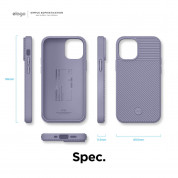 Elago Cushion Case - удароустойчив силиконов (TPU) калъф за iPhone 12 mini (лилав) 5