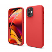 Elago Soft Silicone Case - силиконов (TPU) калъф за iPhone 12 mini (червен)