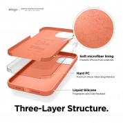 Elago Soft Silicone Case - силиконов (TPU) калъф за iPhone 12 Pro Max (оранжев) 3
