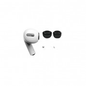 Soft Silicone Earplug 4pcs for Apple Airpods Pro (2xM, 2xL) (black)