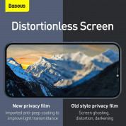 Baseus Full Screen Curved Anti-Peeping Privacy Tempered Glass (SGAPIPH67N-TG01) - стъклено защитно покритие с определен ъгъл на виждане за целия дисплей на iPhone 12 Pro Max (2 броя) 3