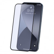Baseus Full Screen Curved Anti-Bluelight Soft Edge Tempered Glass (SGAPIPH61P-TE01) - стъклено защитно покритие за целия дисплей на iPhone 12, iPhone 12 Pro (прозрачен-черен) (2 броя)