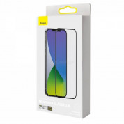 Baseus Full Screen Curved Anti-Peeping Soft Edge Tempered Glass (SGAPIPH54N-ATG01) - стъклено защитно покритие за целия дисплей на iPhone 12 mini (прозрачен-черен) (2 броя) 2