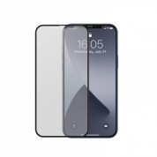 Baseus Full Screen Curved Frosted Tempered Glass (SGAPIPH61P-KM01) - матирано стъклено защитно покритие за целия дисплей на iPhone 12, iPhone 12 Pro (матиран-черен) (2 броя)