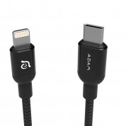 Adam Elements PeAk II Lightning to USB-C Cable - MFI сертифициран USB-C към Lightning кабел за Apple устройства с Lightning порт (120 см) (черен)  1