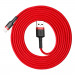 Baseus Cafule USB Lightning Cable (CALKLF-C09) - Lightning USB кабел за Apple устройства с Lightning порт (200 см) (червен) 5