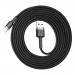 Baseus Cafule USB Lightning Cable (CALKLF-CG1) - Lightning USB кабел за Apple устройства с Lightning порт (200 см) (черен-сив) 5