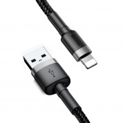 Baseus Cafule USB Lightning Cable (CALKLF-CG1) - Lightning USB кабел за Apple устройства с Lightning порт (200 см) (черен-сив) 3