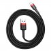 Baseus Cafule USB Lightning Cable (CALKLF-B19) - Lightning USB кабел за Apple устройства с Lightning порт (100 см) (черен-червен) 6