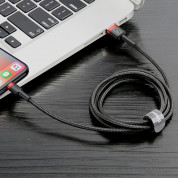 Baseus Cafule USB Lightning Cable (CALKLF-B19) - Lightning USB кабел за Apple устройства с Lightning порт (100 см) (черен-червен) 3