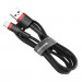 Baseus Cafule USB Lightning Cable (CALKLF-B19) - Lightning USB кабел за Apple устройства с Lightning порт (100 см) (черен-червен) 1